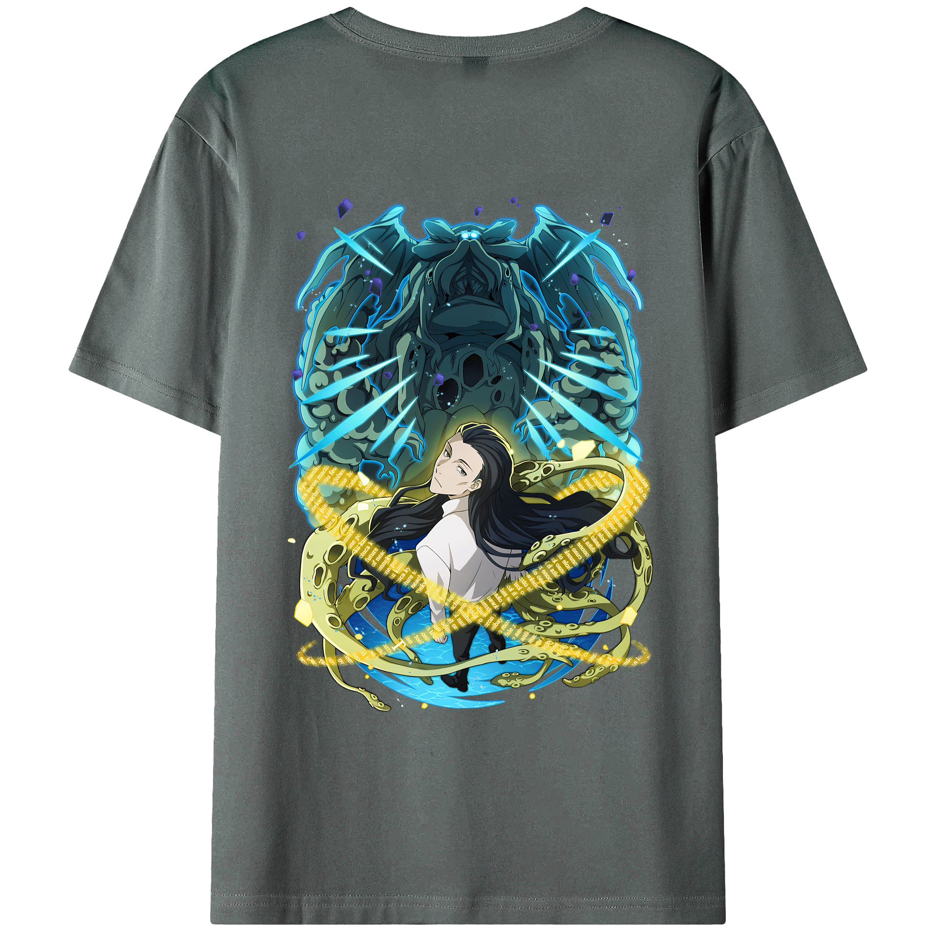 （画像用） 文豪ストレイドッグス Bungo Stray Dogs 綿100％ メンズ半袖Tシャツ（バックプリント） 通気性